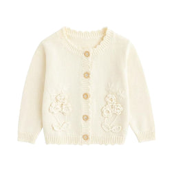 Zivop Button Front Floral Knit Sweater For Female