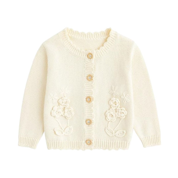 Zivop Button Front Floral Knit Sweater For Female