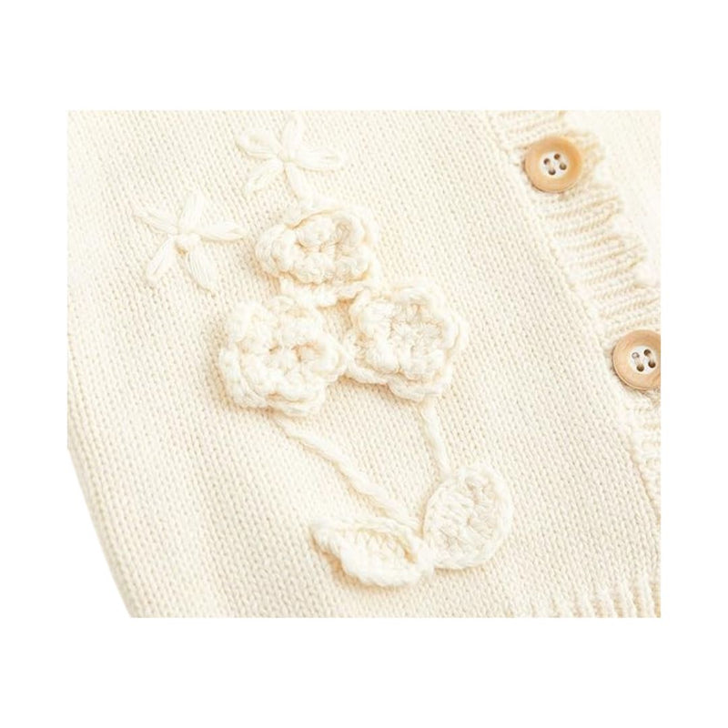 Zivop Button Front Floral Knit Sweater For Female