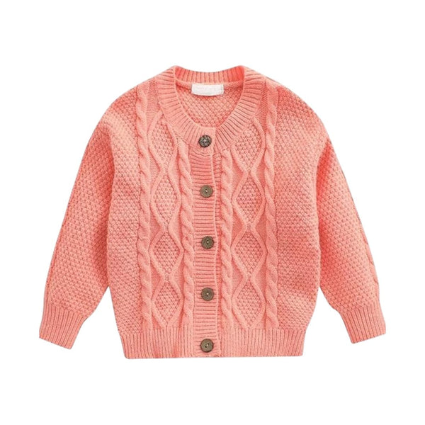 Zivop Button Front Cable Knit Sweater For Female