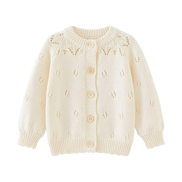 Zivop Button Front Eyelet Knit Cardigan For Female