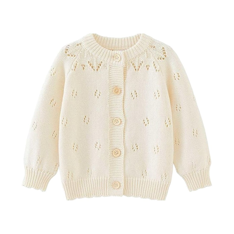 Zivop Button Front Eyelet Knit Cardigan For Female