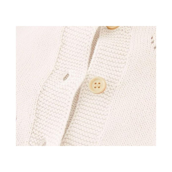 Zivop Button Front Eyelet Knit Cardigan For Female